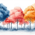 Abstract Painted Cloud Forest Mural Wallpaper —Whimsical Decor Mural Wallpaper - room preview 02