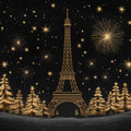 Golden Paris New Year Mural Wallpaper Gold and Black Mural Wallpaper - room preview 02