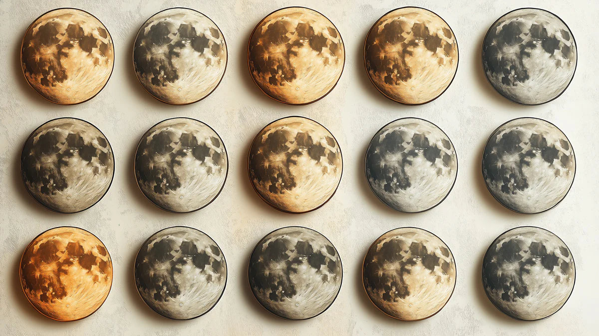Lunar Grid Mural Wallpaper — Contemporary Celestial Geometry Mural Wallpaper - room preview 02