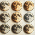 Lunar Grid Mural Wallpaper — Contemporary Celestial Geometry Mural Wallpaper - room preview 02
