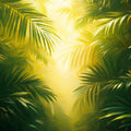 Golden Jungle Light Mural Wallpaper Green and Yellow Mural Wallpaper - room preview 02