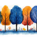Stylized Lollipop Forest Mural Wallpaper in Vibrant Watercolors Mural Wallpaper - room preview 02