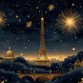 A Tale of Two Cities Mural Wallpaper Gold and Black Mural Wallpaper - room preview 02