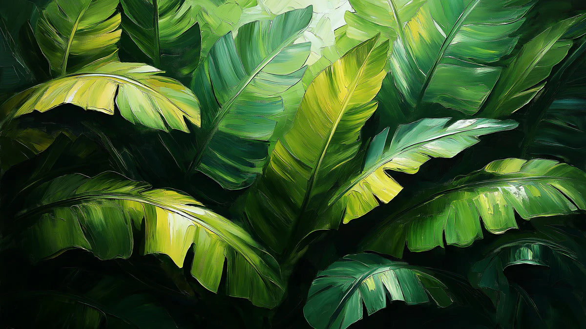 Verdant Jungle Mural Wallpaper Green and Yellow Mural Wallpaper - room preview 02