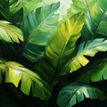 Verdant Jungle Mural Wallpaper Green and Yellow Mural Wallpaper - room preview 02