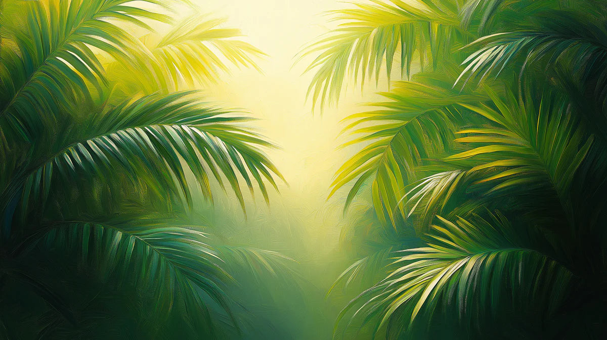 Golden Jungle Light Mural Wallpaper Green and Yellow Mural Wallpaper - room preview 02