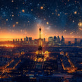 Paris City of Light Mural Wallpaper — Panoramic Evening Sky Mural Wallpaper - room preview 02