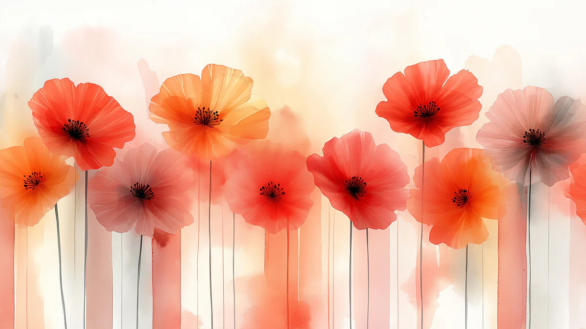 Dreamy Watercolor Flowers Mural Wallpaper Soft and Elegant Floral Art Mural Wallpaper - room preview 02