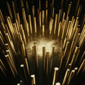 Radiant Golden Rods Mural Wallpaper — Modern Industrial Art Mural Wallpaper - room preview 02