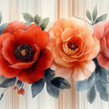Elegant Floral Arrangement with Stripes Mural Wallpaper Bold and Modern Botanical Art Mural Wallpaper - room preview 02