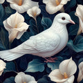 White Dove in a Field of Calla Lilies Mural Wallpaper Peaceful and Beautiful Floral Scene Mural Wallpaper - room preview 02