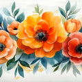 Vibrant Watercolor Floral Border Mural Wallpaper Bold Botanical Art Mural Wallpaper - room preview 02