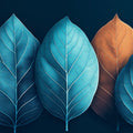 Modern Two-Tone Autumn Leaves Mural Wallpaper Minimalist Botanical Art Mural Wallpaper - room preview 02