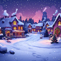Snowy Christmas Village Mural Wallpaper — Festive Holiday Night Scene Mural Wallpaper - room preview 02