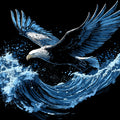 Soaring Bald Eagle and Ocean Wave Mural Wallpaper - room preview 02