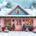 Snowy Christmas Village Mural Wallpaper — Whimsical Winter Scene Mural Wallpaper - room preview 02