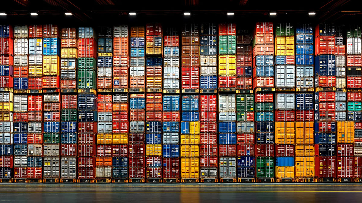 Industrial Shipping Container Grid Mural Wallpaper - room preview 02