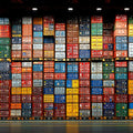 Industrial Shipping Container Grid Mural Wallpaper - room preview 02