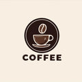 Minimalist Coffee Emblem Mural Wallpaper — Modern Beverage Icon Mural Wallpaper - room preview 02