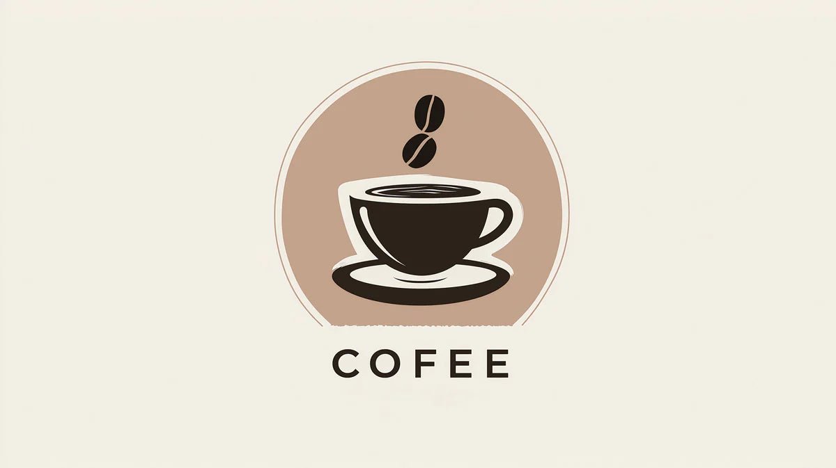 Minimalist Coffee Cup Logo Mural Wallpaper — Modern Beverage Decor Mural Wallpaper - room preview 02