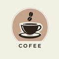 Minimalist Coffee Cup Logo Mural Wallpaper — Modern Beverage Decor Mural Wallpaper - room preview 02