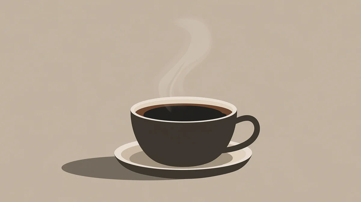 Steaming Coffee Cup Mural Wallpaper — Minimalist Beverage Art Mural Wallpaper - room preview 02