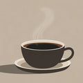 Steaming Coffee Cup Mural Wallpaper — Minimalist Beverage Art Mural Wallpaper - room preview 02