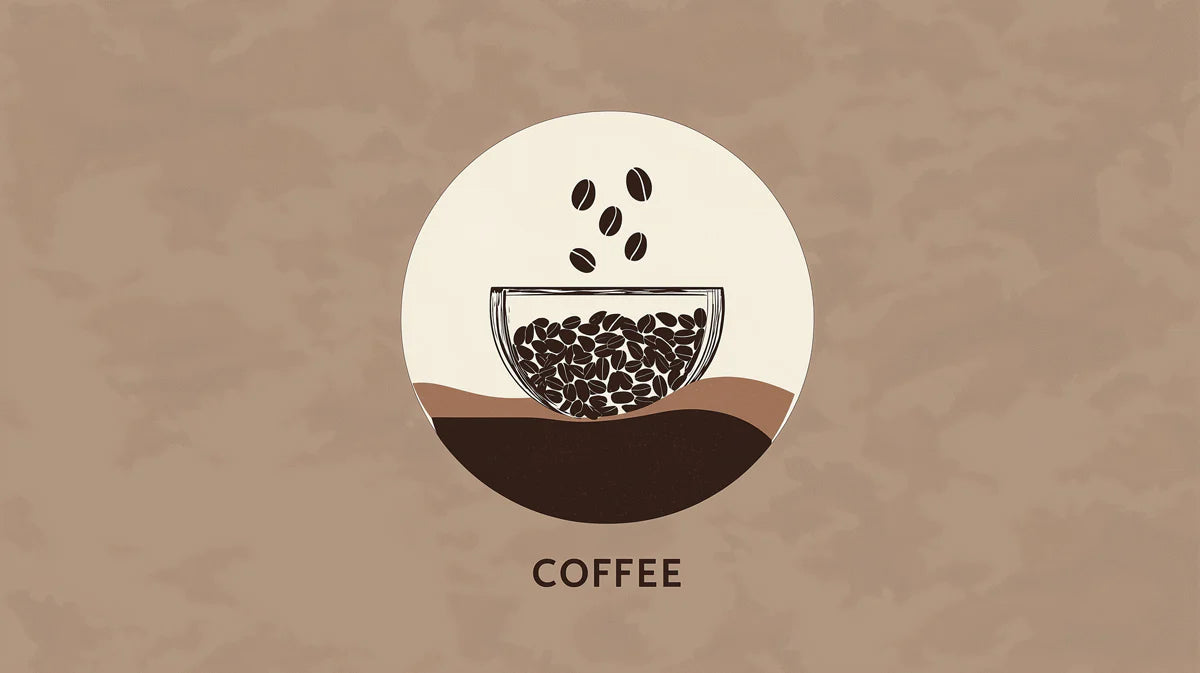 Roasted Coffee Bean Motif Mural Wallpaper — Modern Minimalist Design Mural Wallpaper - room preview 02