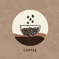 Roasted Coffee Bean Motif Mural Wallpaper — Modern Minimalist Design Mural Wallpaper - room preview 02