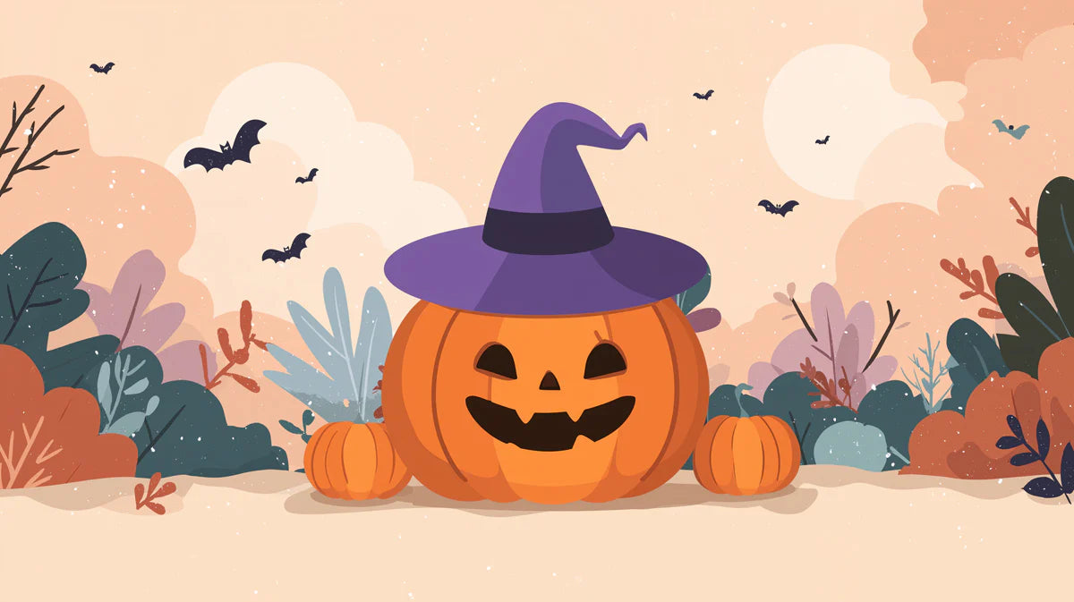 Jack-O'-Lantern Pumpkin Patch Mural Wallpaper — Whimsical Autumn Mural Wallpaper - room preview 02