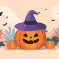 Jack-O'-Lantern Pumpkin Patch Mural Wallpaper — Whimsical Autumn Mural Wallpaper - room preview 02