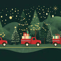 Rustic Christmas Truck Mural Wallpaper — Festive Holiday Decor Mural Wallpaper - room preview 02