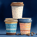 Artisan Coffee Cup Motif Mural Wallpaper — Whimsical Cafe Style Mural Wallpaper - room preview 02