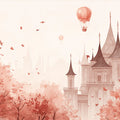 Floating Castle & Balloon Mural Wallpaper — Whimsical Fall Landscape Mural Wallpaper - room preview 02