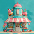Sweet Shop Confectionery Mural Wallpaper — Whimsical Pastels Mural Wallpaper - room preview 02