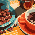 Roasted Coffee Beans Still Life Mural Wallpaper — Modern Art Mural Wallpaper - room preview 02