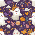 Whimsical Ghost Friends Mural Wallpaper — Playful Halloween Decor Mural Wallpaper - room preview 02