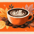 Autumn Latte Coffee Art Mural Wallpaper — Warm Seasonal Decor Mural Wallpaper - room preview 02