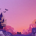 Haunted Castle Silhouette Mural Wallpaper — Whimsical Paper-Cut Art Mural Wallpaper - room preview 02