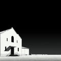 Minimalist Night Church Mural Wallpaper — Striking Monochrome Scene Mural Wallpaper - room preview 02