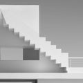 Minimalist Staircase Mural Wallpaper — Architectural Abstraction Mural Wallpaper - room preview 02