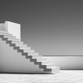 Minimalist Architectural Staircase Mural Wallpaper — Modern Mono Mural Wallpaper - room preview 02
