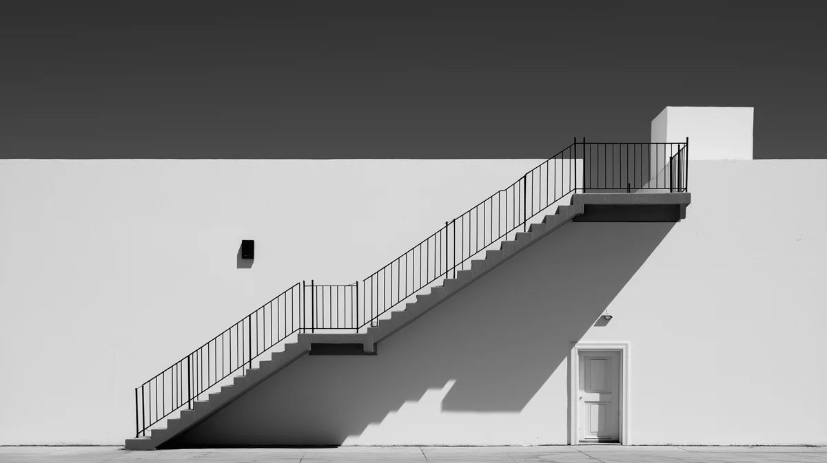 Minimalist Architectural Staircase Mural Wallpaper — Modern Art Mural Wallpaper - room preview 02