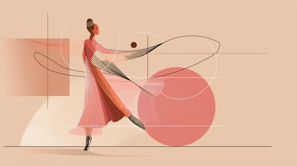 Abstract Ballet Dancer Mural Wallpaper — Minimalist Fluid Art Mural Wallpaper - room preview 02