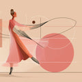 Abstract Ballet Dancer Mural Wallpaper — Minimalist Fluid Art Mural Wallpaper - room preview 02