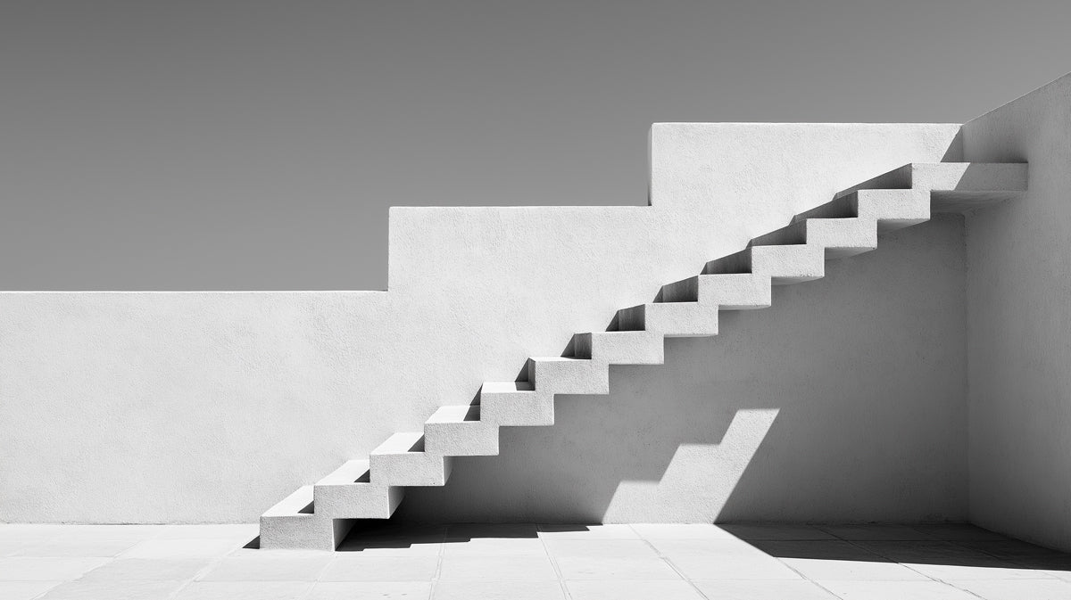 Minimalist Staircase Mural Wallpaper — Architectural Modern Mural Wallpaper - room preview 02
