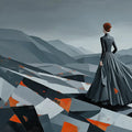Abstract Geometric Mountain Landscape Mural Wallpaper - room preview 02