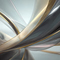 Metallic Ribbon Flow Mural Wallpaper — Modern Abstract Art Mural Wallpaper - room preview 02