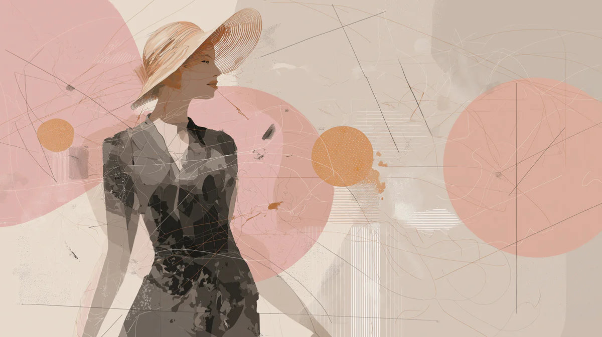 Abstract Fashion Illustration Mural Wallpaper — Contemporary Style Mural Wallpaper - room preview 02