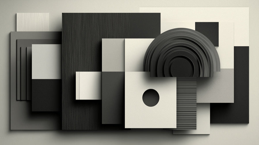 Abstrakte Geometrische Blöcke Wandbild Tapete in Monochromen Tönen Wandbild Tapete printable artwork